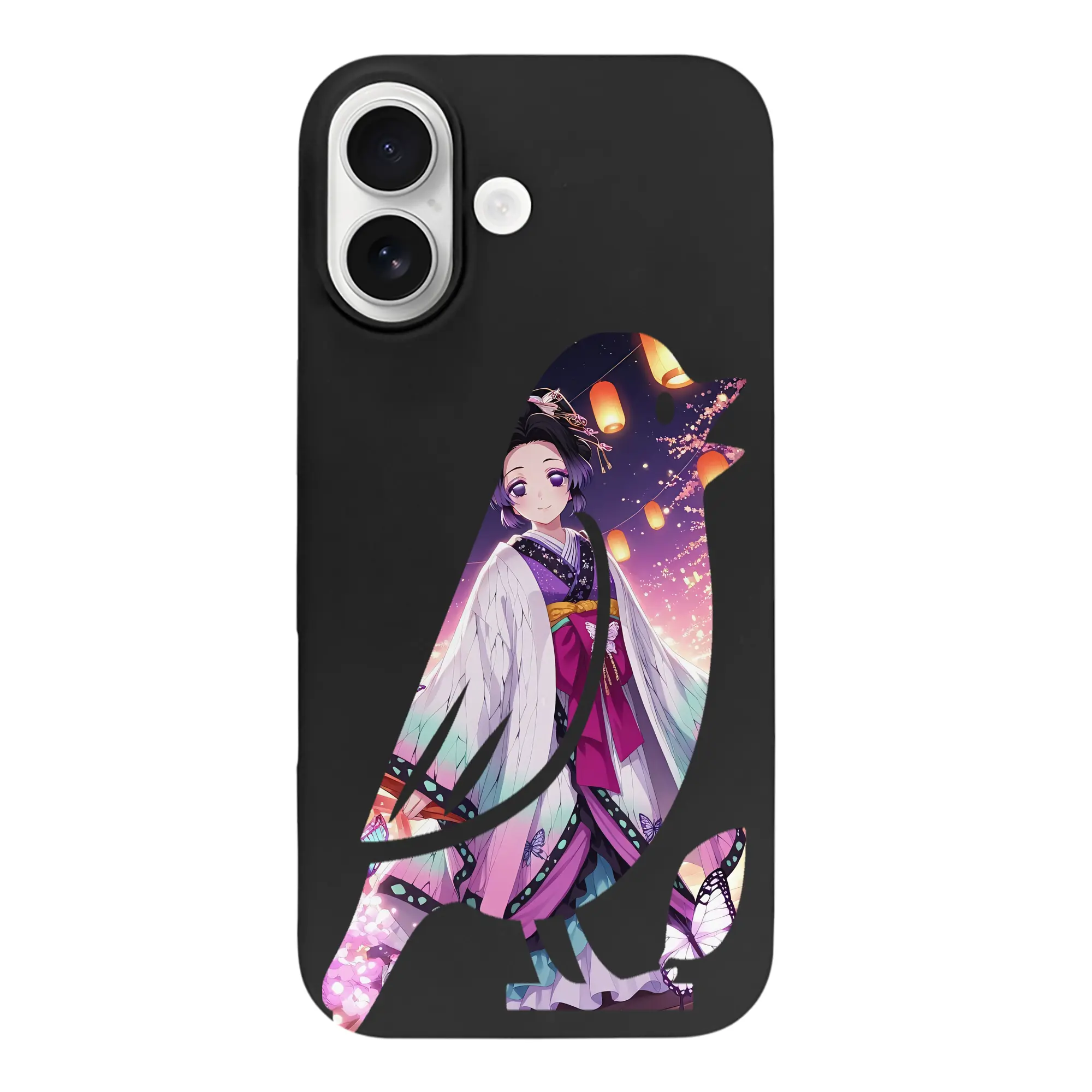 鬼滅の刃 グッズ,胡蝶 しのぶ - iPhone 17 シリーズ シリコンケース 薄型 耐衝撃 指紋防止 ソフトタッチカバー 精密フィット 傷防止 保護ケース iPhone 17/17 Air/17 Pro/17 Pro Max 対応